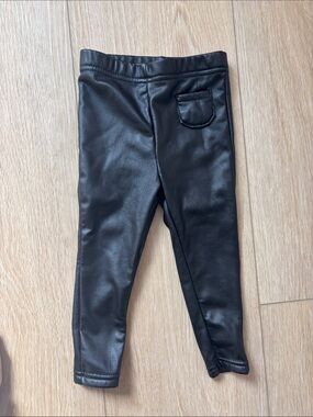 Black Faux Leather Pants 18 months